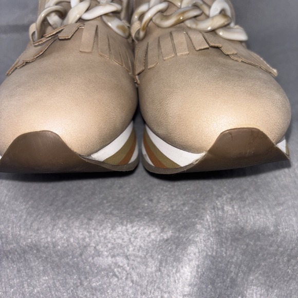 COCONUTS by Matisse Bess Platform Loafers Brown Chainlink Fringe Women's Size 8M - Picture 6 of 16